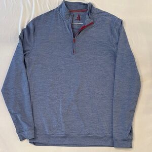 johnnie-O Heathered Blue Zip-Up Sweater
